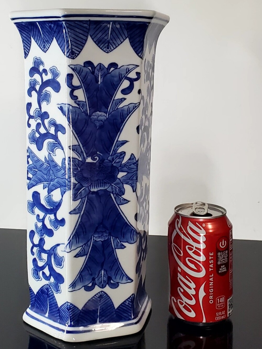13 3/4" Delft Style Transfer+Painted Blue Wht Chinoiserie Chinese Export Ware - Picture 4 of 13